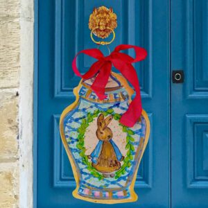 Blue Bunny Jar Door Hanger